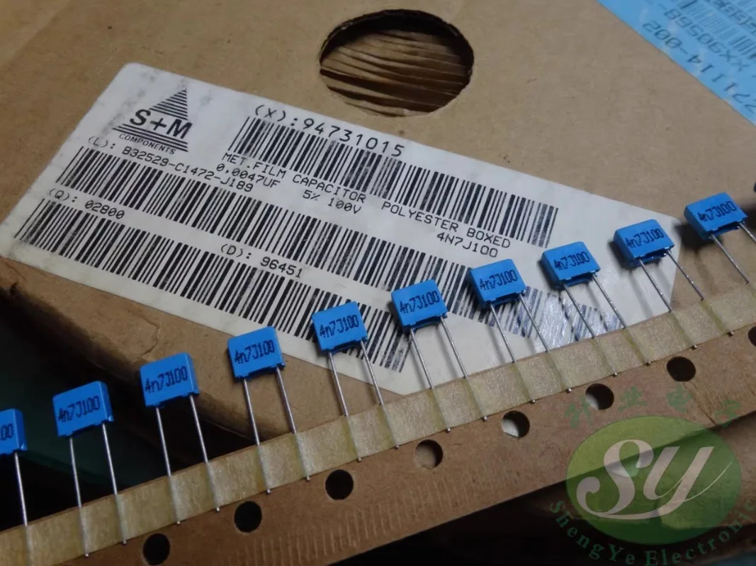 20PCS S+M EPCOS 0.0047uf/100v 4700pf 4n7 4.7nf 472 New 5mm film capacitance B32529C1472J189
