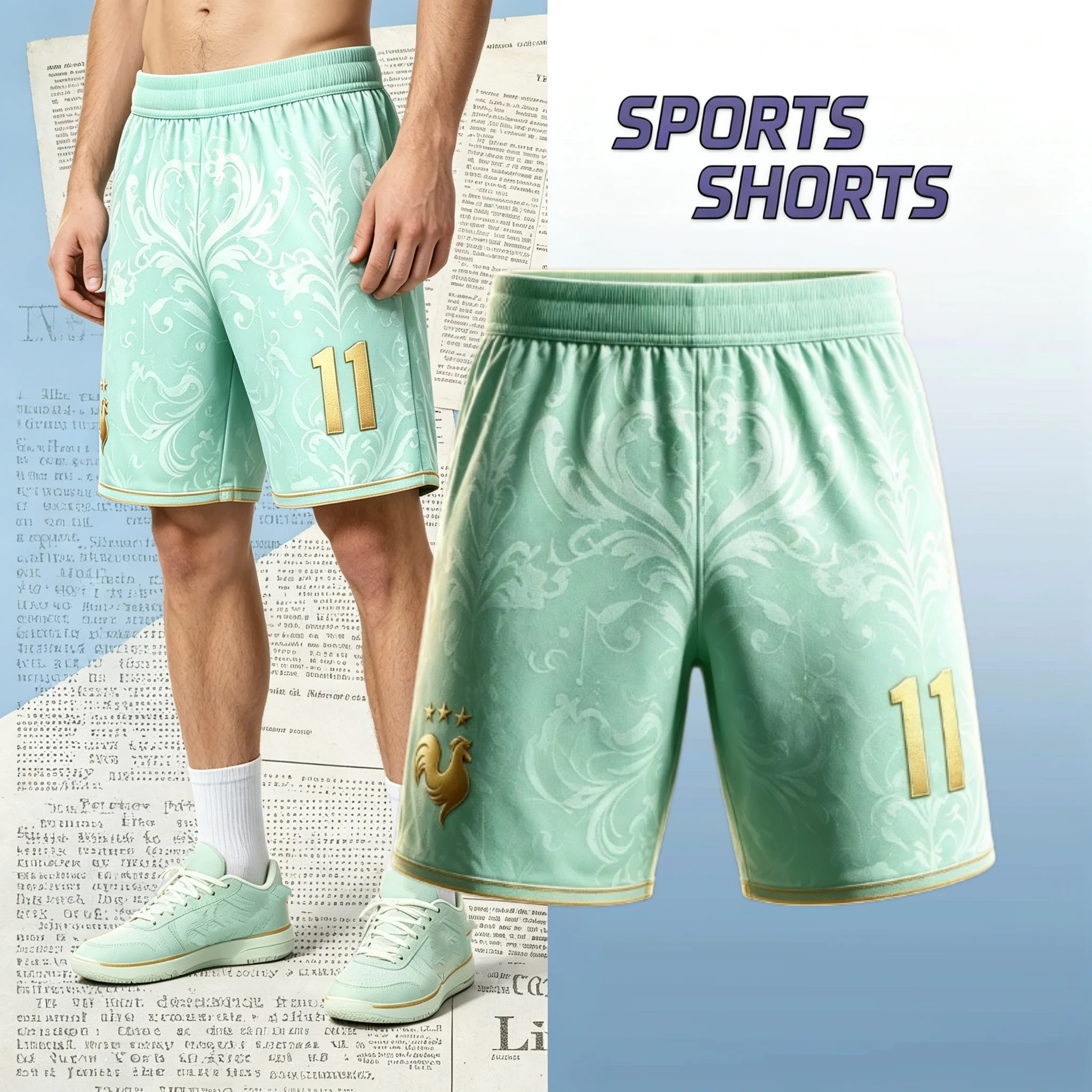 2026 France Team Mbappe No.10 Football Shorts,3D All Over Print Short Pants,Unisex Family Matching Fan Sports Family Kids Tees