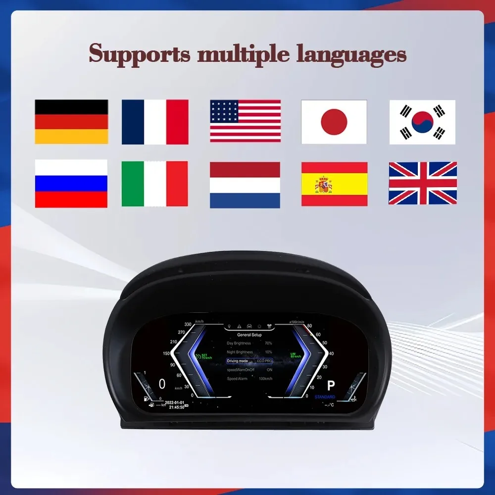 ل 3 سلسلة E90 E91 E92 E93 2005-2012 سيارة الرقمية العنقودية قياس لوحة القيادة لوحة ال سي دي قمرة القيادة عداد السرعة مقياس سرعة الدوران سيارة #6