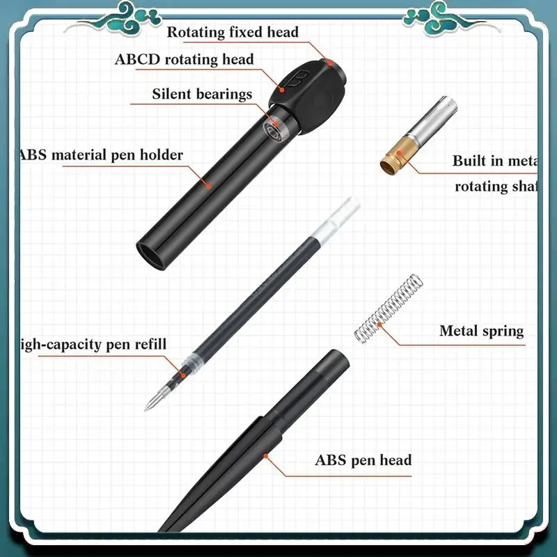 Easy To Use 4 Pcs A B C D Rotation Reducer Ballpoint Pens Gadget Stress Relief Pen For Office Durable Easy Install