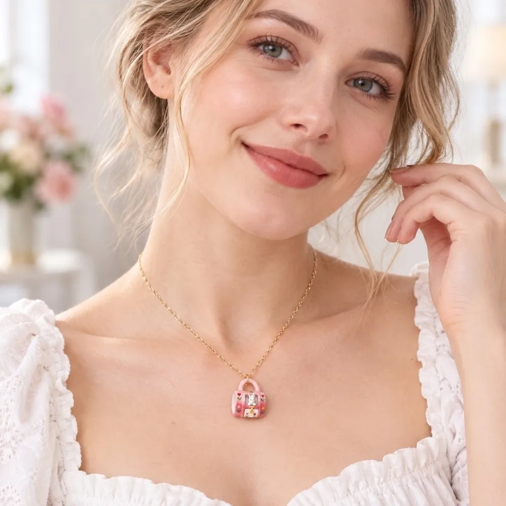 Fashion Adjustable Cute Girl Necklace Bunny Cat Christmas Gift Miniature Pendant Necklace Cartoon Mug Necklace Girls