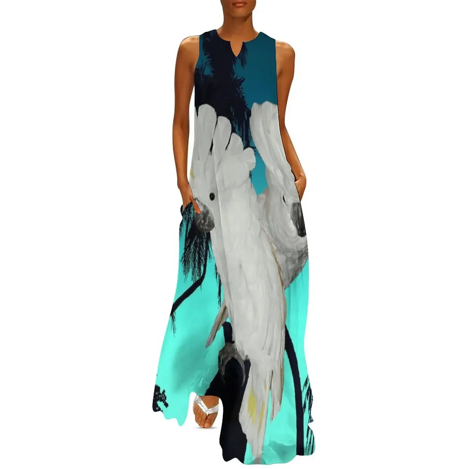 

Tropical Umbrella Cockatoos A314b Long Dress Womens dresses dress for women 2025 summer dress woman 2025