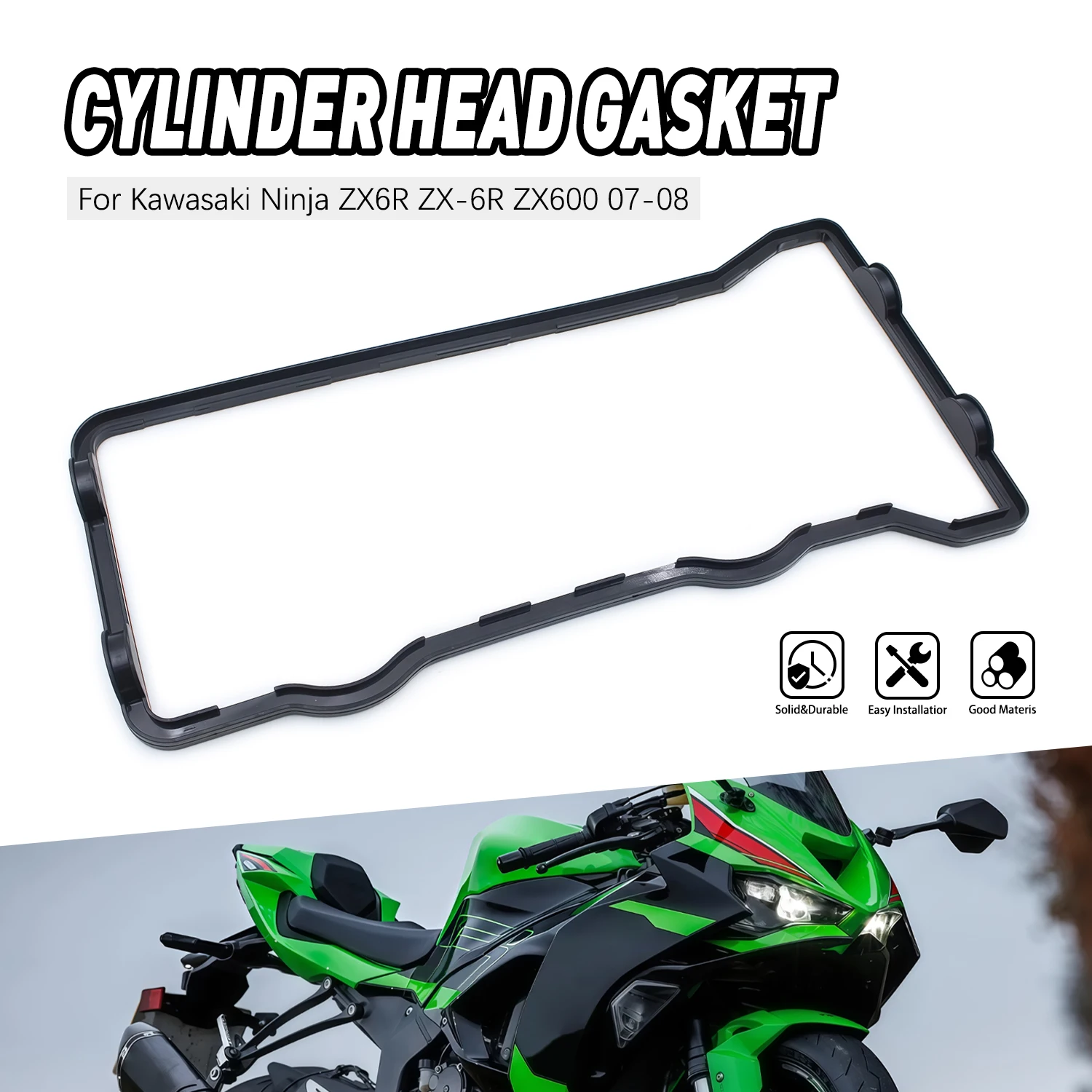 

Motorcycle Parts Cylinder Head Valve Cover Gasket For Kawasaki Ninja ZX6R ZX-6R ZX600 2007 2008 11061-0378