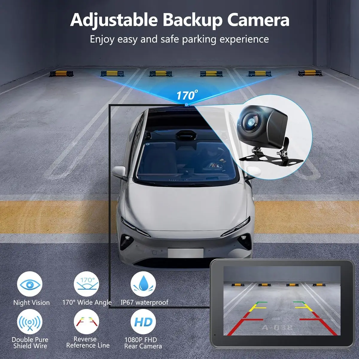 Srnubi 4K ADAS 9 بوصة داش كام لاسلكي CarPlay و أندرويد السيارات سيارة DVR نظام تحديد المواقع والملاحة سيري التحكم الصوتي تسجيل مزدوج Dvr #6