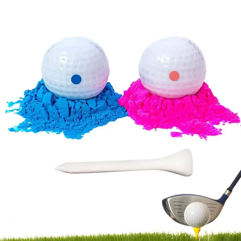 Gender Reveal Golf Ball Exploding Powder Soccer Ball Parties Decoration Blue & Pink Ball Reveals Baby Gender Party Supplies