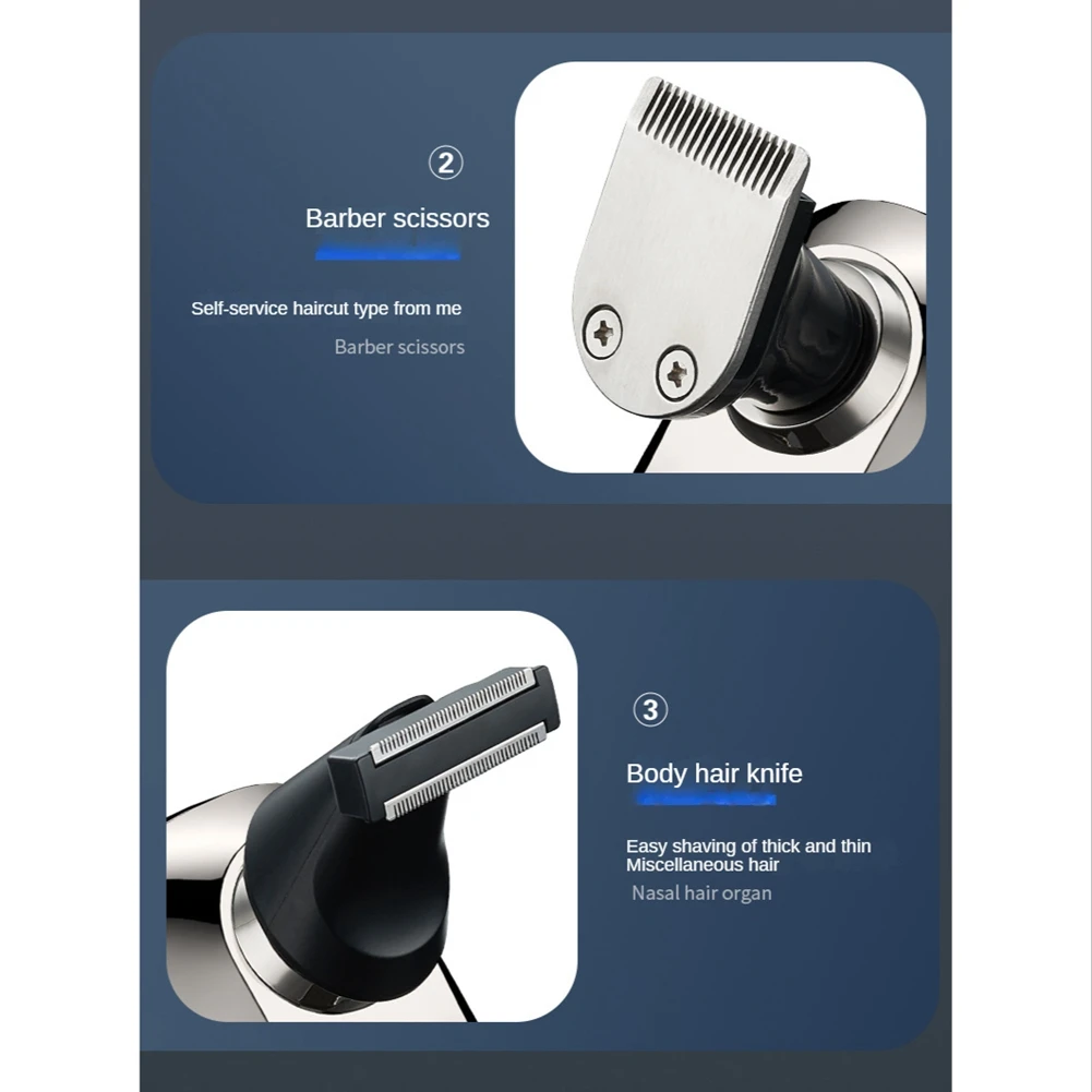 A14G-8 블레이드 멀티 전기 6 in 1 코 귀 머리 트리머 수염 전기 대머리 남성용 LED 디스플레이