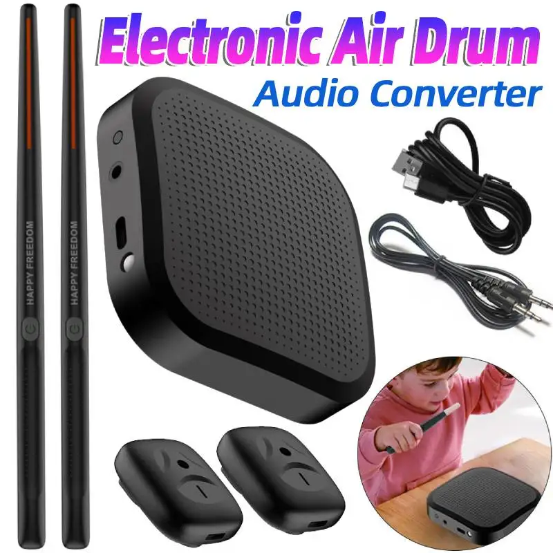 Electronic Virtual Air Drum Drumsticks Pedals Portable Smart Electric Drum Set Professional for Beginners Children Adults Gift