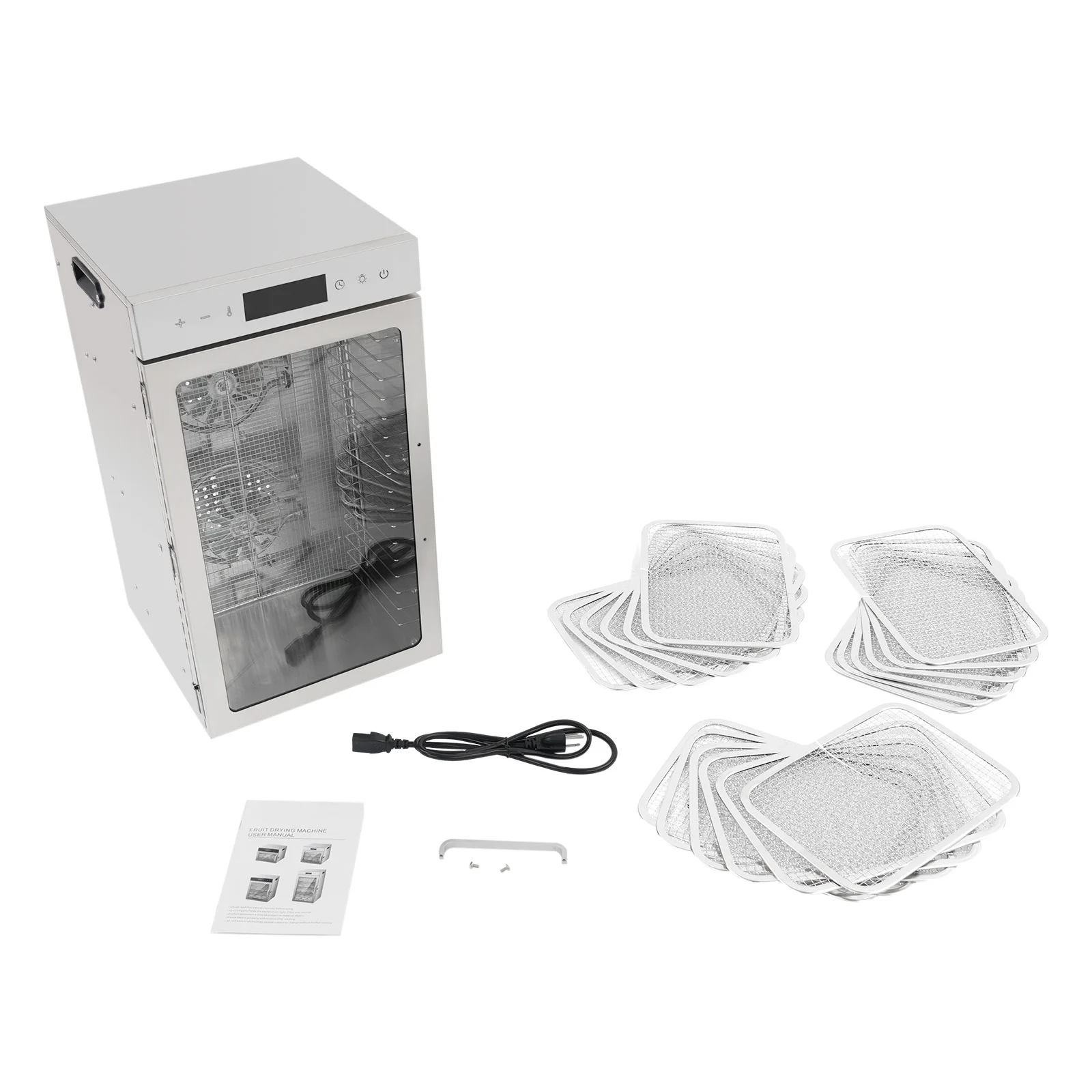 18 Trays Food Dehydrator 304 201 Stainless Steel Fruit Dryer 800W Commercial Food Dryer Machine for Meat, Fruit, Beef, Pet Food view 4