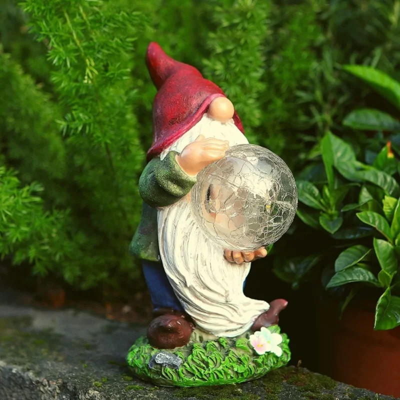 

Outdoor Solar Garden Gnome Statue Garden Decoration Resin Crafts Gnome Dwarf Room Decorated Norse Style Sculpture Goddess Home