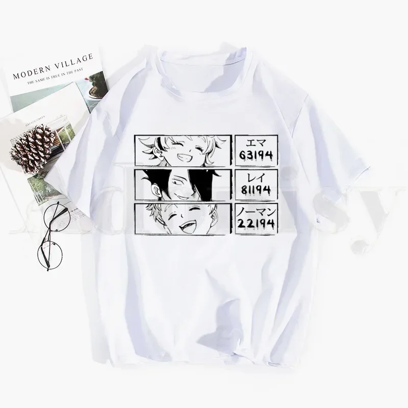 

Обещанный Неверленд Эмма Норман Рэй аниме футболка хип-хоп девушка топ с принтом футболки Harajuku мужские модные летние футболки