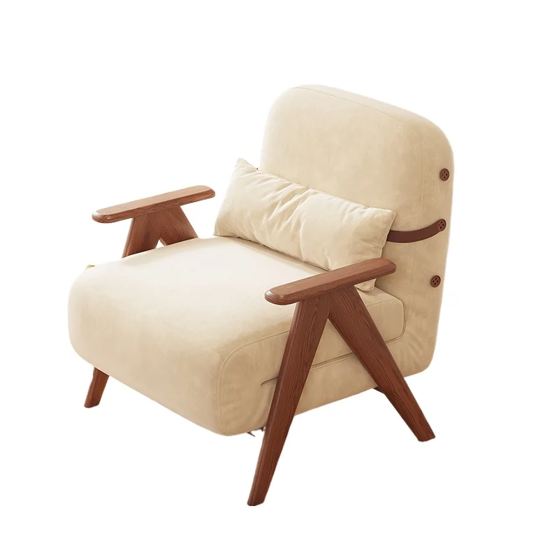 

Solid wood, sofa, bed living room, small apartment, foldable, single