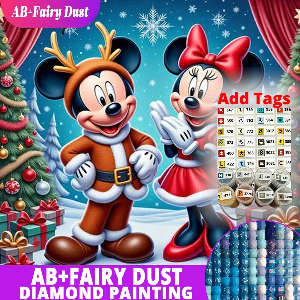 

AB Фея Пыль Дисней 5D DIY Алмазная картина Микки Маус мультяшный узор для взрослых начинающих мозаика животное зима Рождество Gi