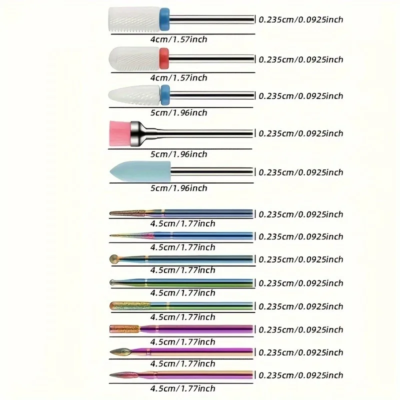 13 stks/doos Professionele Keramische Nagelboor Set Elektrische Manicure Nagelvijl Bit Voor Acryl Gel Nagels En Nagelriemen