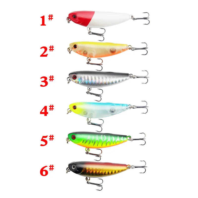 Lure Bait 5.7cm 4.7g Surface Type Floating Pencil Zigzag Dog Simulated Fake Plastic Hard Bait Swinging Predatory Bait Top Water