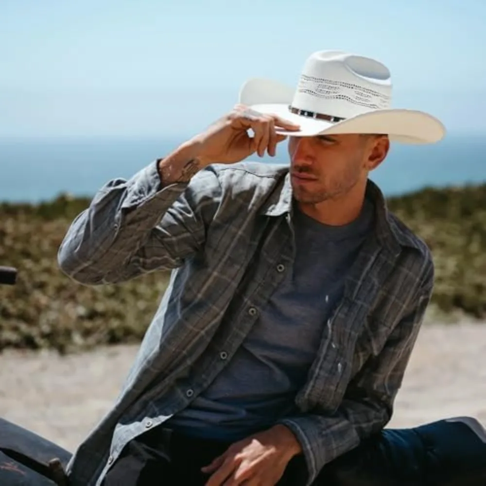 قبعات رعاة البقر المصنوعة يدويًا وخفيفة الوزن ومسامية على الطراز الغربي الفاخر للجنسين