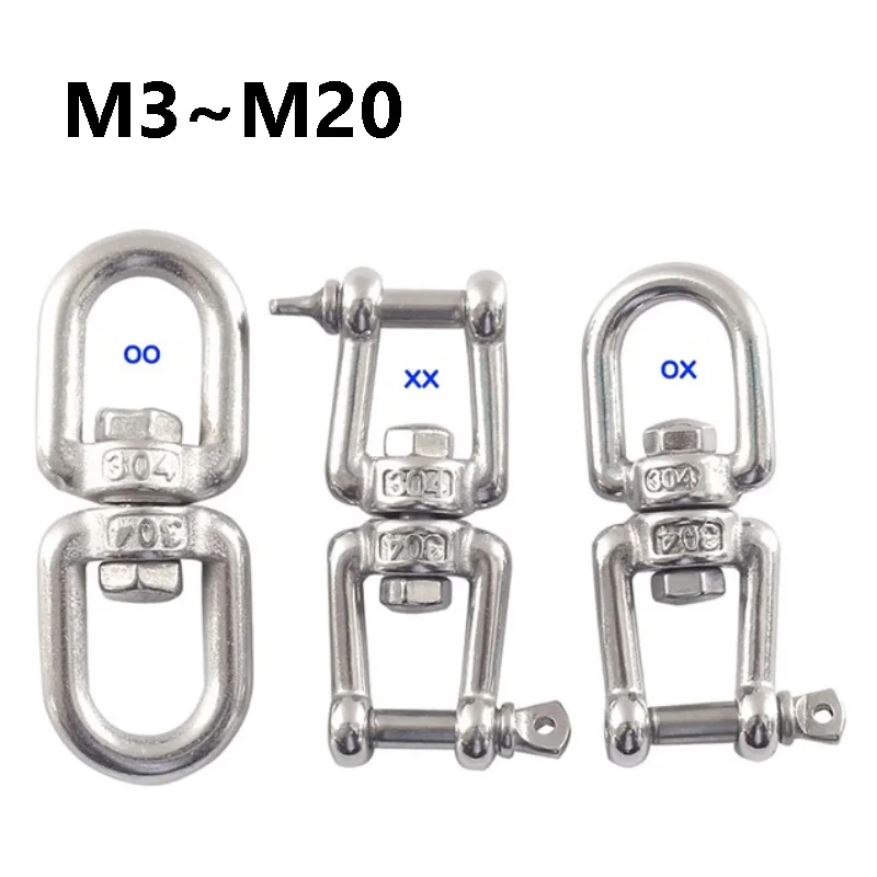 Yiqianyuan M3 M4 M5 M6 M8 M10 M12 M14 M16 M18 M20 Straight D Shackle 304 Stainless Steel Jaw Swivel Anchor Connector For Boat