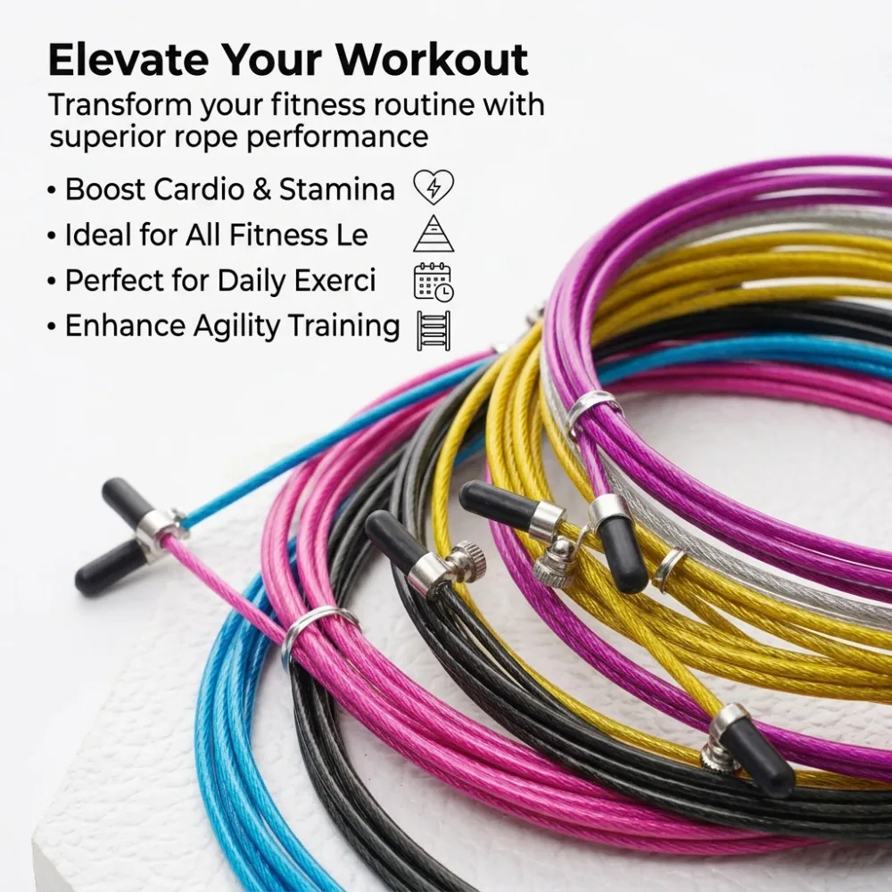 Steel Cable for Jumping Ropes Fitness Crossfit Spare Rope Replaceable Cable Metal Speed Cable Jumping Rope Accessories gallery 5