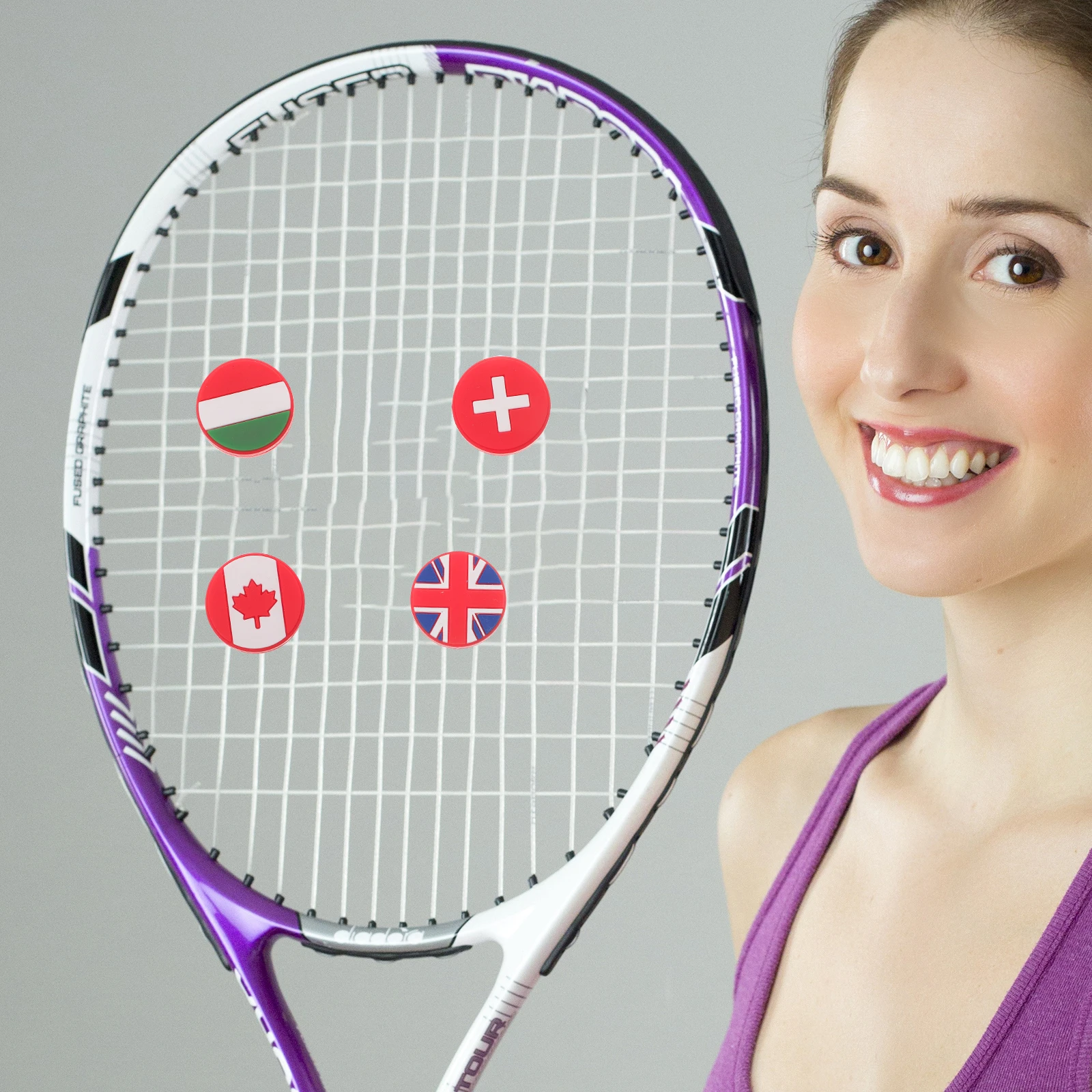 

4 Pcs Tennis Racket Shock Absorber Soft Silicone Durable Wear Resistant Vibration Dampener Easy Install Improves Control Comfort