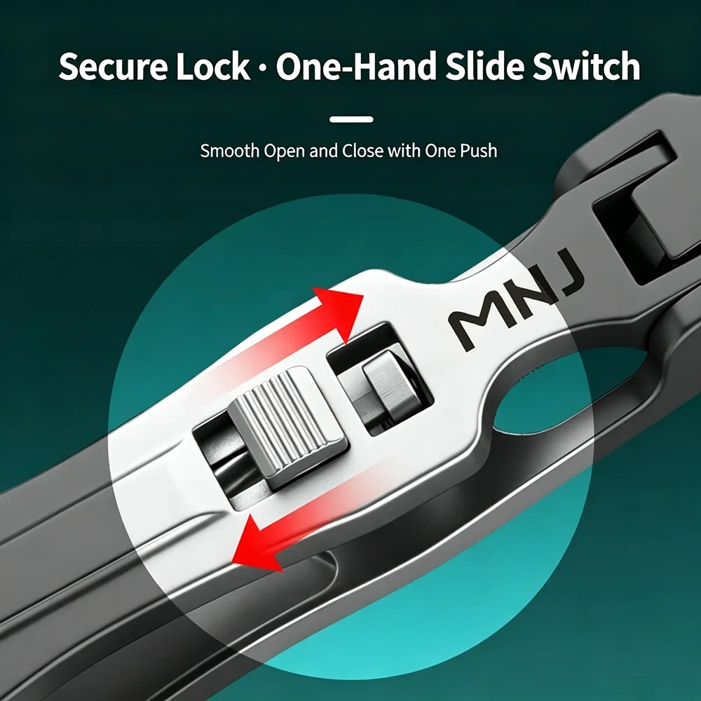 Heavy Duty Wide Opening Nail Clippers for Thick Hard Ingrown Toenails, 25° Angled Sharp Blade Anti-Splash Washable Rustproof Ger