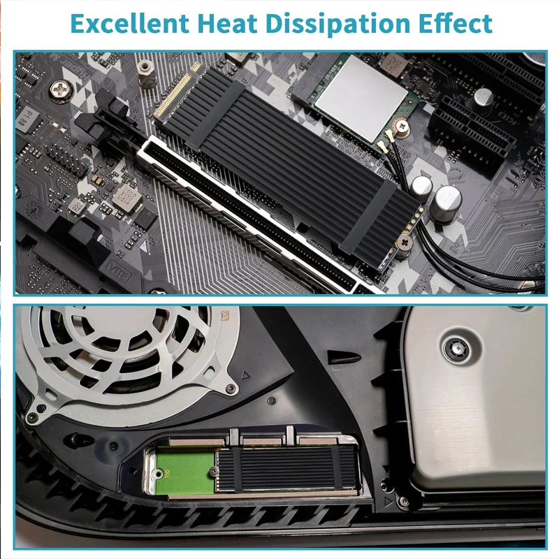 PCIe NVMe M.2 2280 SSD Aluminum Heatsinks Cooler And Silicone Thermal Pad
