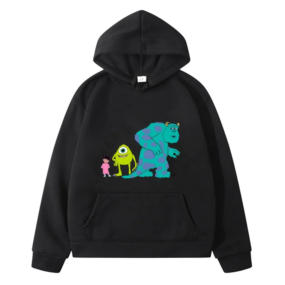 Monsters Inc Cartoon Hoodie Kids Harajuku Cartoon Sweatshirts Autumn Winter Fleece Long Sleeve Boys Girls Children\'s Clothing