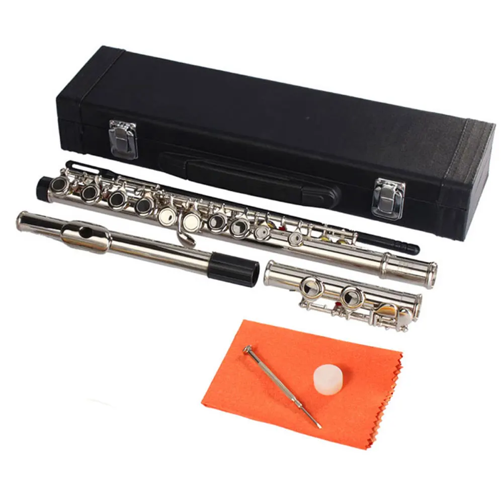 

Flute 16 Closed Holes C Key Flute Professional Concert Band Flute Woodwind Instrument