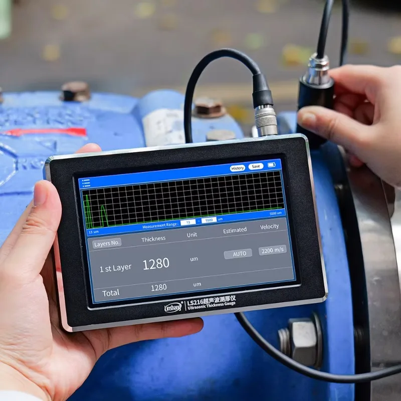 LS216 3 Layers Thickness Gauge High Precision Ultrasonic Coating Thickness Gauge For Plastic Paint Metal