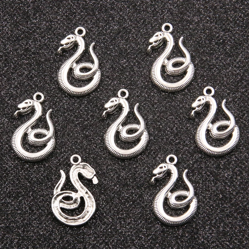 10PCS 7 Styles Mixed Alloy Antique Snake Monkey Tiger Lizard Deer Charms For Jewelry Making DIY Handmade Animal Pendant