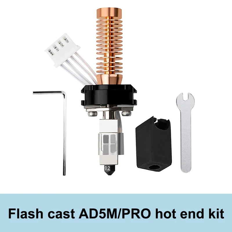 

Upgraded Hotend Kit For Flashforge Adventurer 5M/5M Pro Hotend AD5M Ceramic Heating Block & Quick-Detachable Hard Steel Nozzle