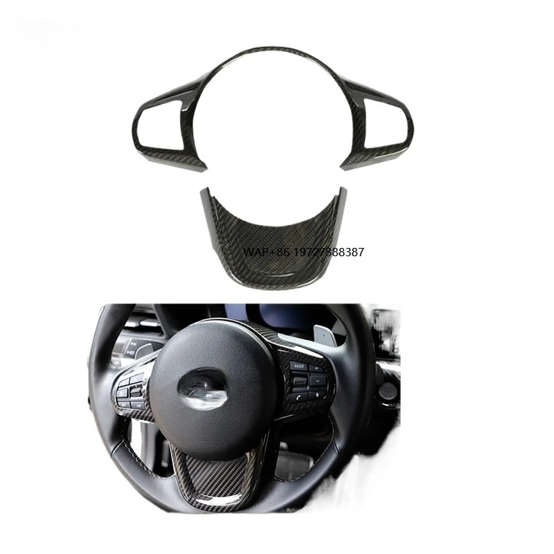 

Top Material Dry Carbon Fiber A90 A91 Car Interior Steering Wheel Stickers For A90 A91 2019+