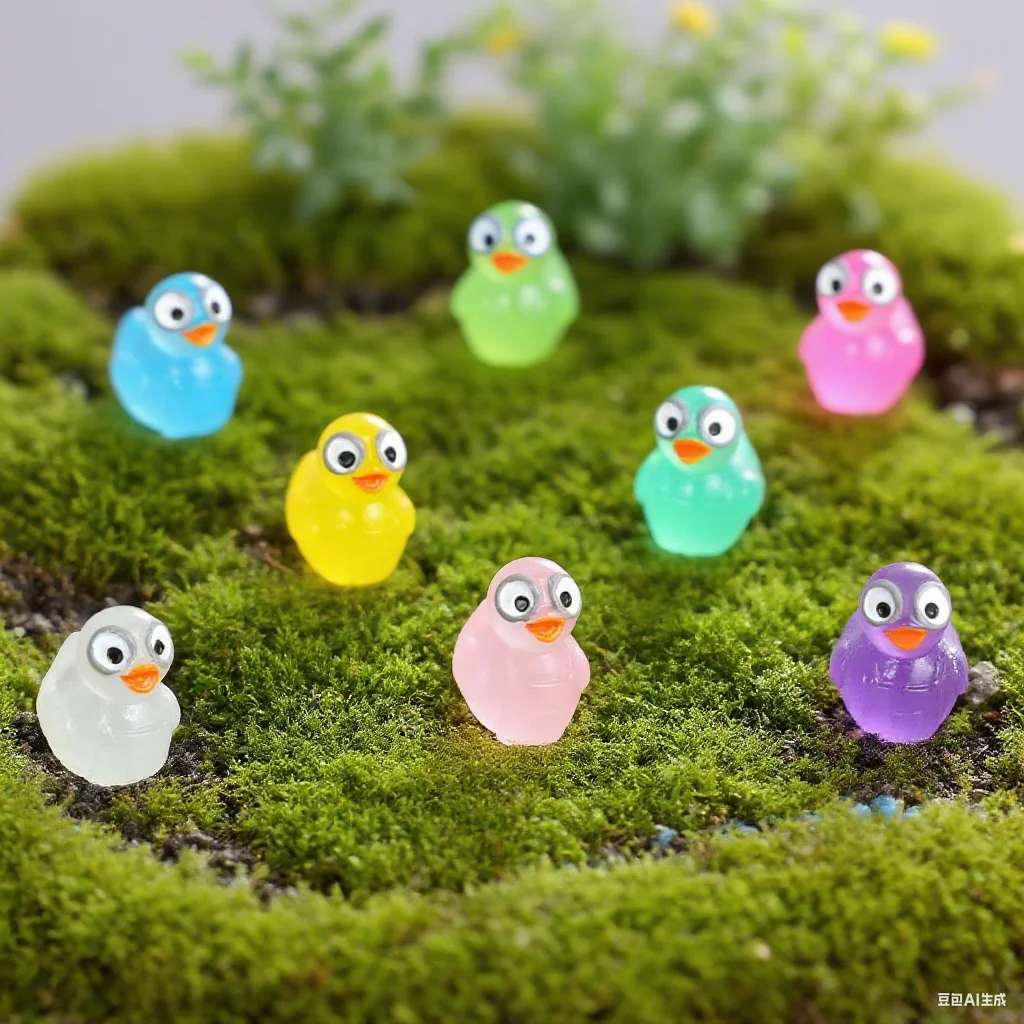 10/20 قطعة شخصيات بطة الراتنج الصغيرة القراصنة الصغيرة البط تمثال مصغرة الحيوانات الحلي DIY بها بنفسك الجنية حديقة الزجاج الحاويات