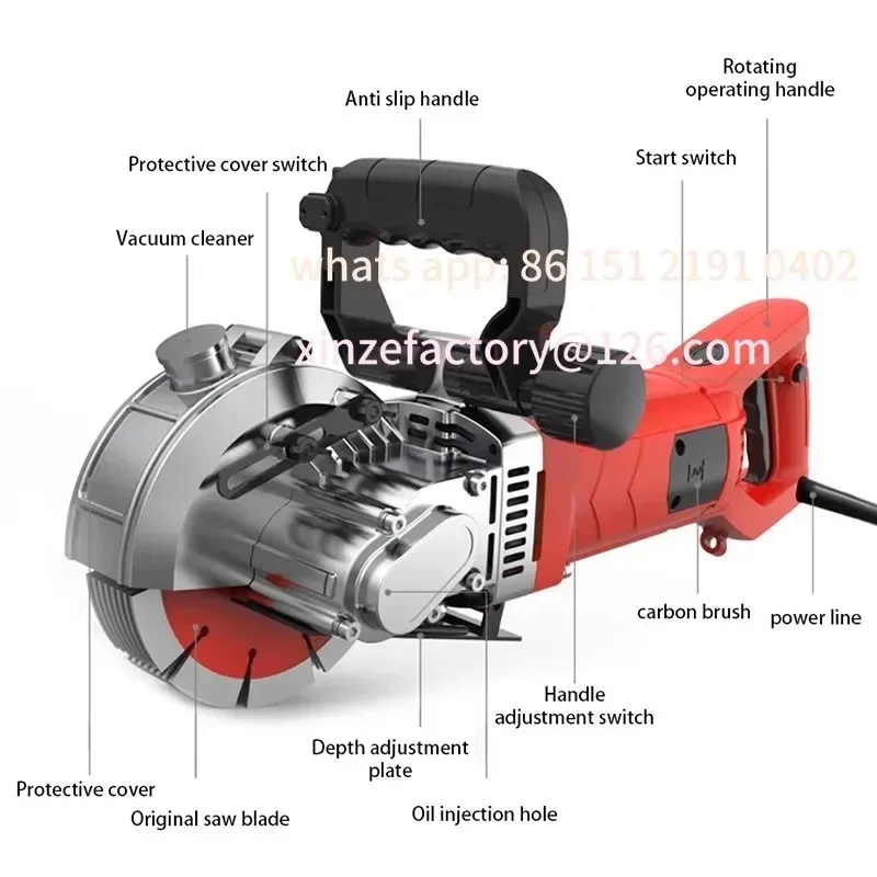 Customizable Electric Wall Grooving Machine 5800W Brick Groove Cutting Machine Steel Concrete Automatic Cutting Machine