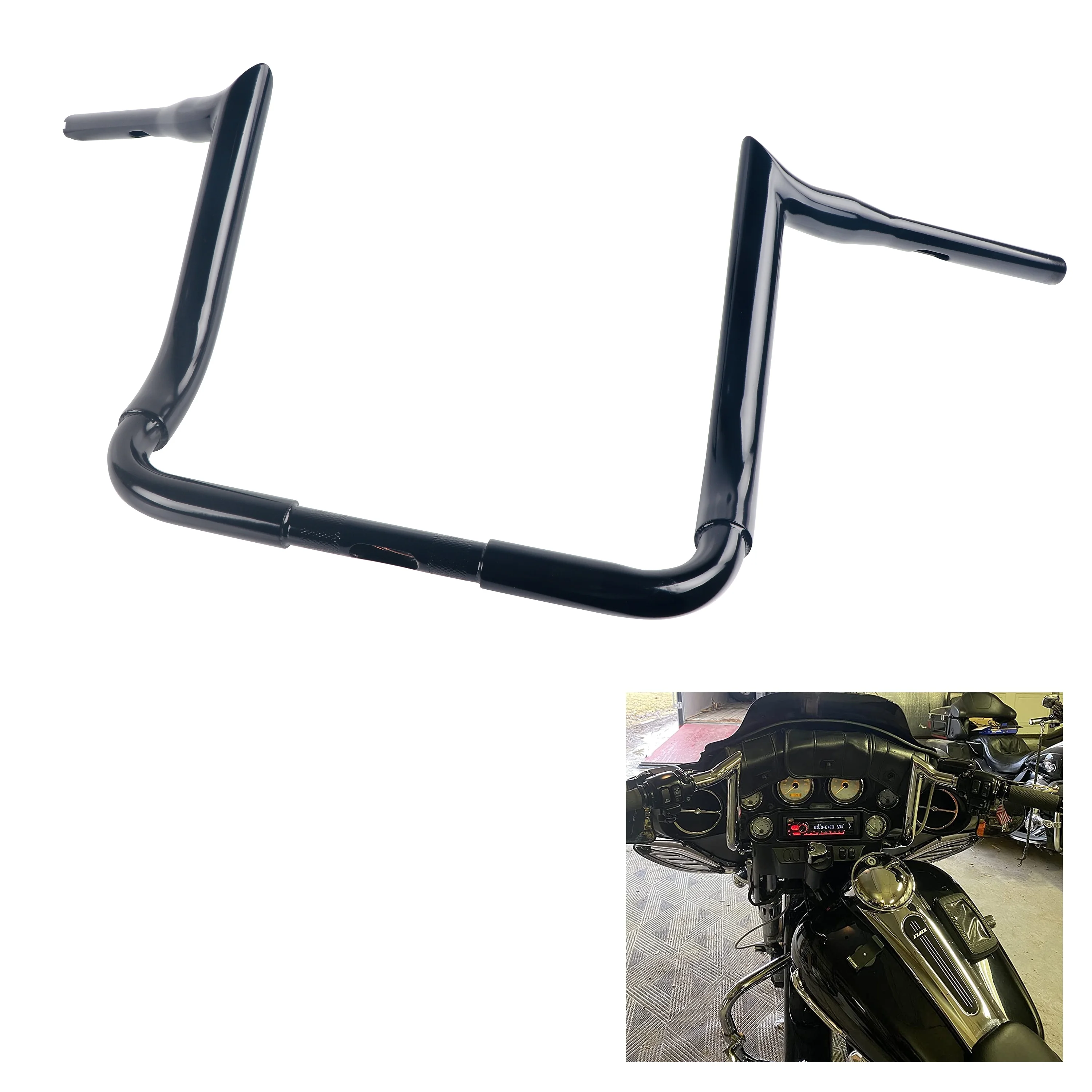 

1.5'' Big Dude 12'' Height Handlebars For Harley Davidson Touring-Black