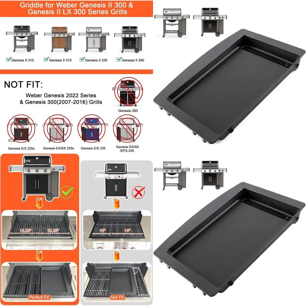 

Weber Genesis II 300/600 Series Cast Iron Griddle, Compatible with E-310, S-310, E/S-315, E/S-325, E/S-335 Models