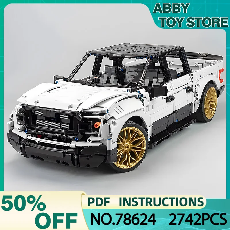 MOC 78624 White Technical Sport Pickup Truck Compatible 42115 Vehicle Building Blocks Bricks Puzzle Toys Christmas Gift For Kids