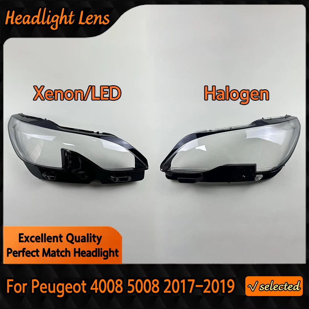 

Front Headlight Lens Shell For Peugeot 4008 5008 2017 2018 2019 Xenon/Halogen Transparent Headlamp Cover Plexiglass Lampshade