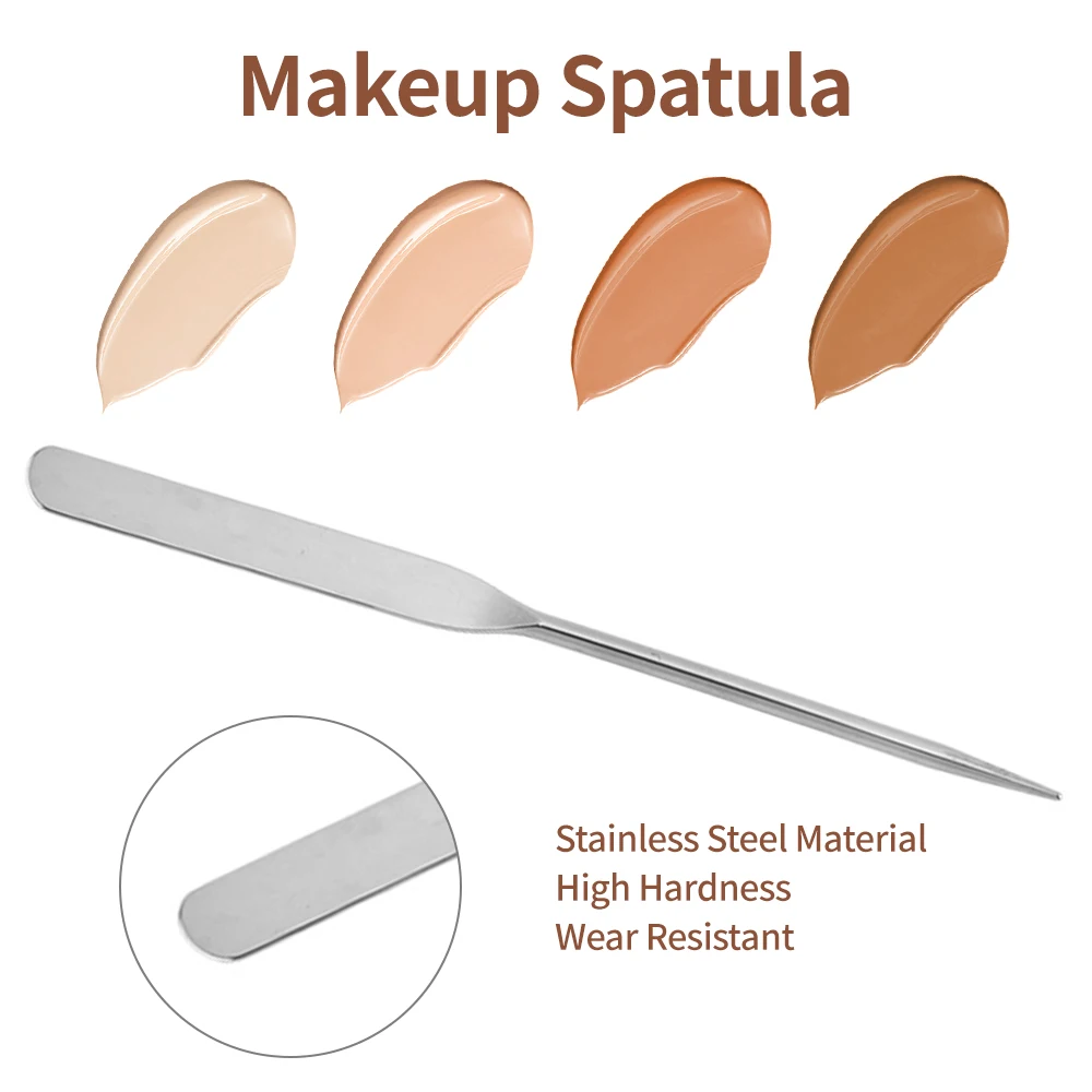 Edelstahl Foundation Spatel Make-up Farben Foundation Creme Mischstab Kosmetik Werkzeuge Make-up Spatel Edelstahl – Detail 3
