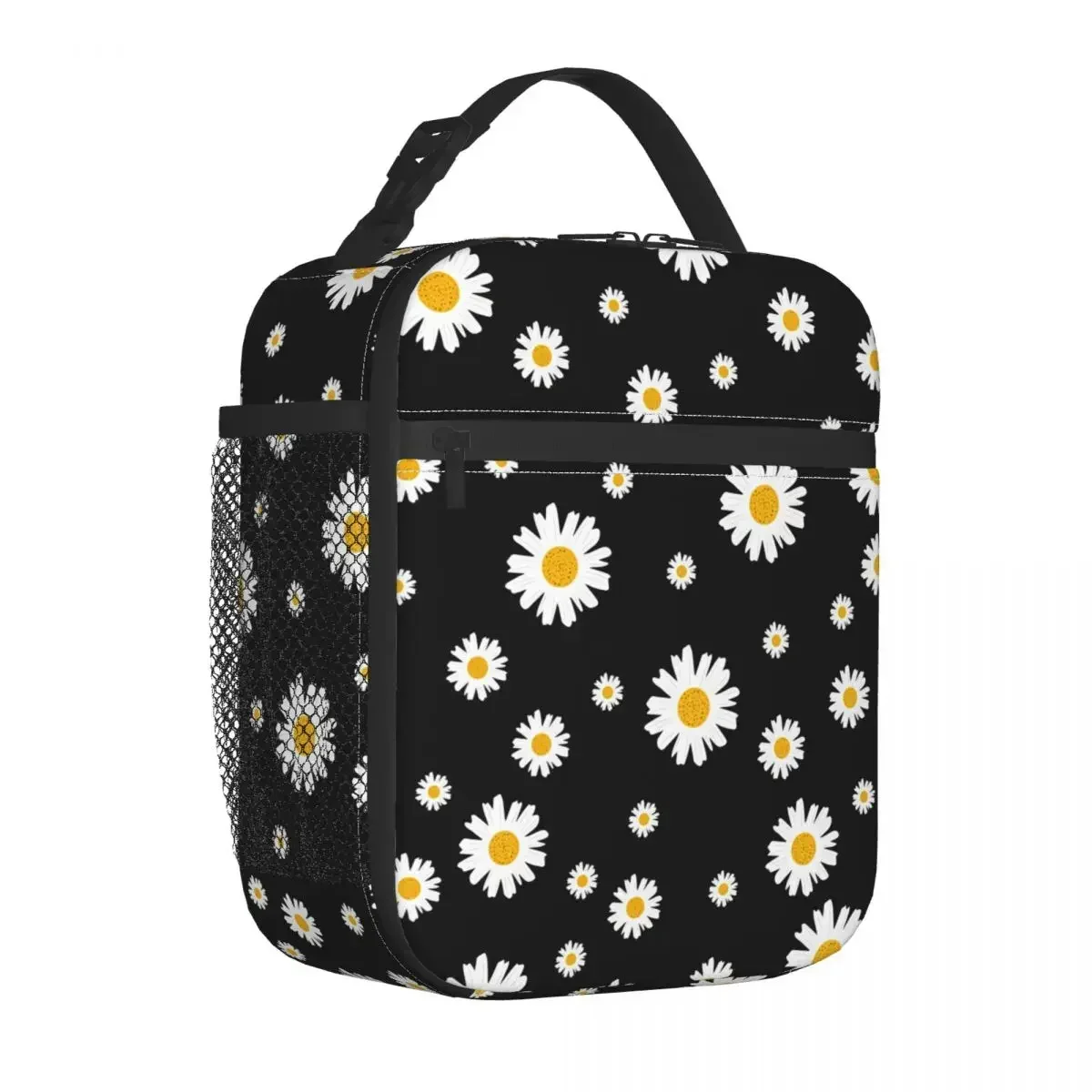 Daisy Flower Insulated Lunch Bag Leakproof Meal Container Cooler Bag Tote Lunch Box Beach Picnic Food Storage Bags