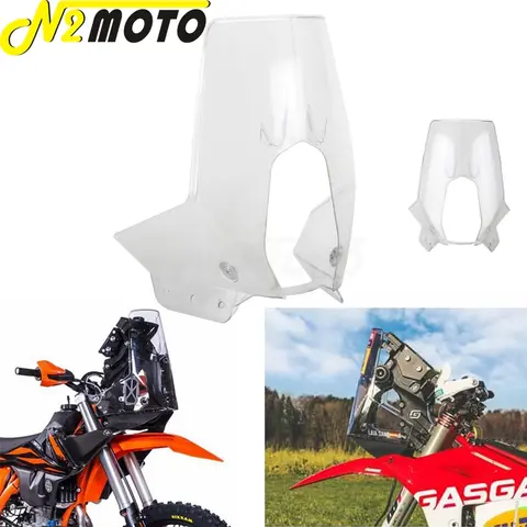 KTM 450 RALLY REPLICA ENDURO 690 790 890 BAJA EXC 500 701 FE 모토크로스 어드벤처 먼지 자전거 랠리 클리어 페어링 윈드실드