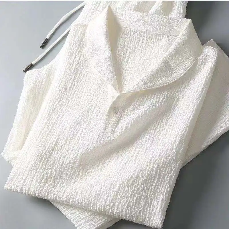 Clothes for men Summer Casual Suit Thin Fashionable Short-sleeved Trousers Trendy Light Luxury Two-piece Set