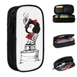 Mafalda Kawaii amina astuccio simpatico cartone animato penna borsa studente grande capacità studenti scuola cerniera Pencilcases