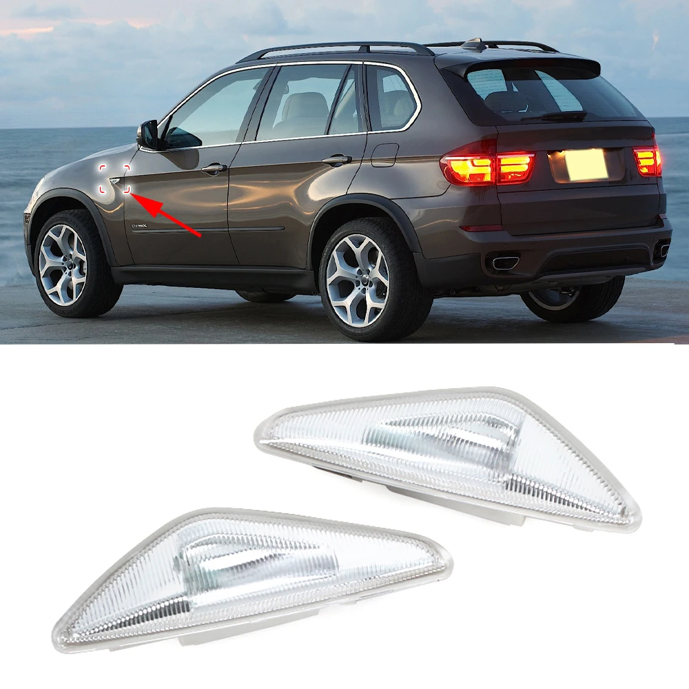 Car Fender Side Marker Turn Signal Light For BMW X5 E70 2007-2014 X3 F25 2011-2015 X6 E71 2008-2014 63137171007 63137171008