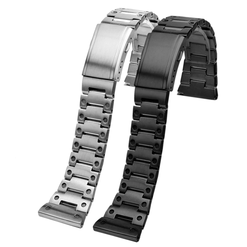 Adapted to Casio PRG-600/650/600Y/PRW-6600Y series modified solid precision steel watch strap Metal Folding buckle 24mm