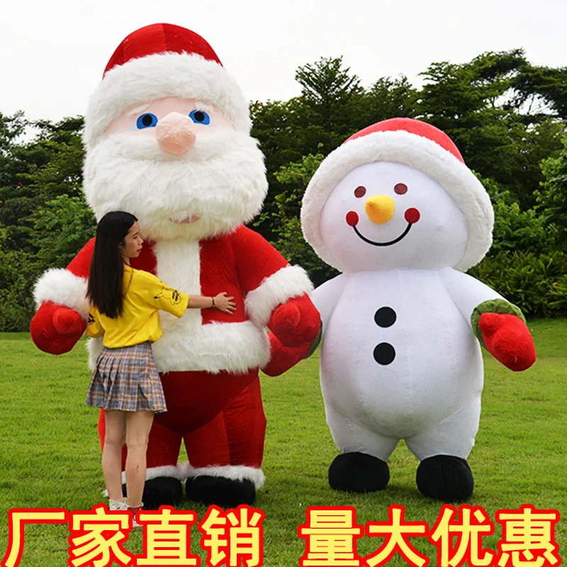 

Santa Claus Inflatable Doll Costume Snowman Doll Costume Christmas Festival Activity Deer Show Cartoon Doll Costume