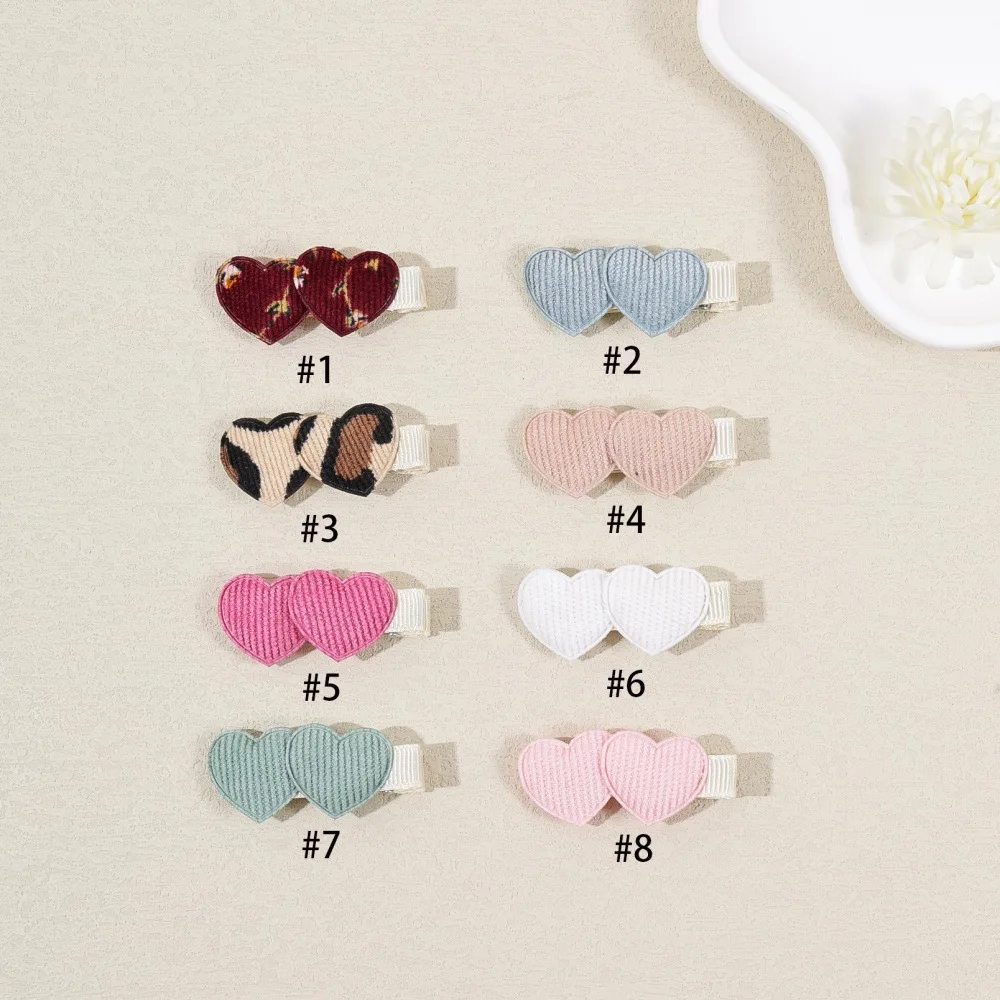 80 قطعة/الوحدة، مشابك شعر من نسيج سروال قصير على شكل قلب لطيف لإكسسوارات شعر الفتيات الصغيرات #4