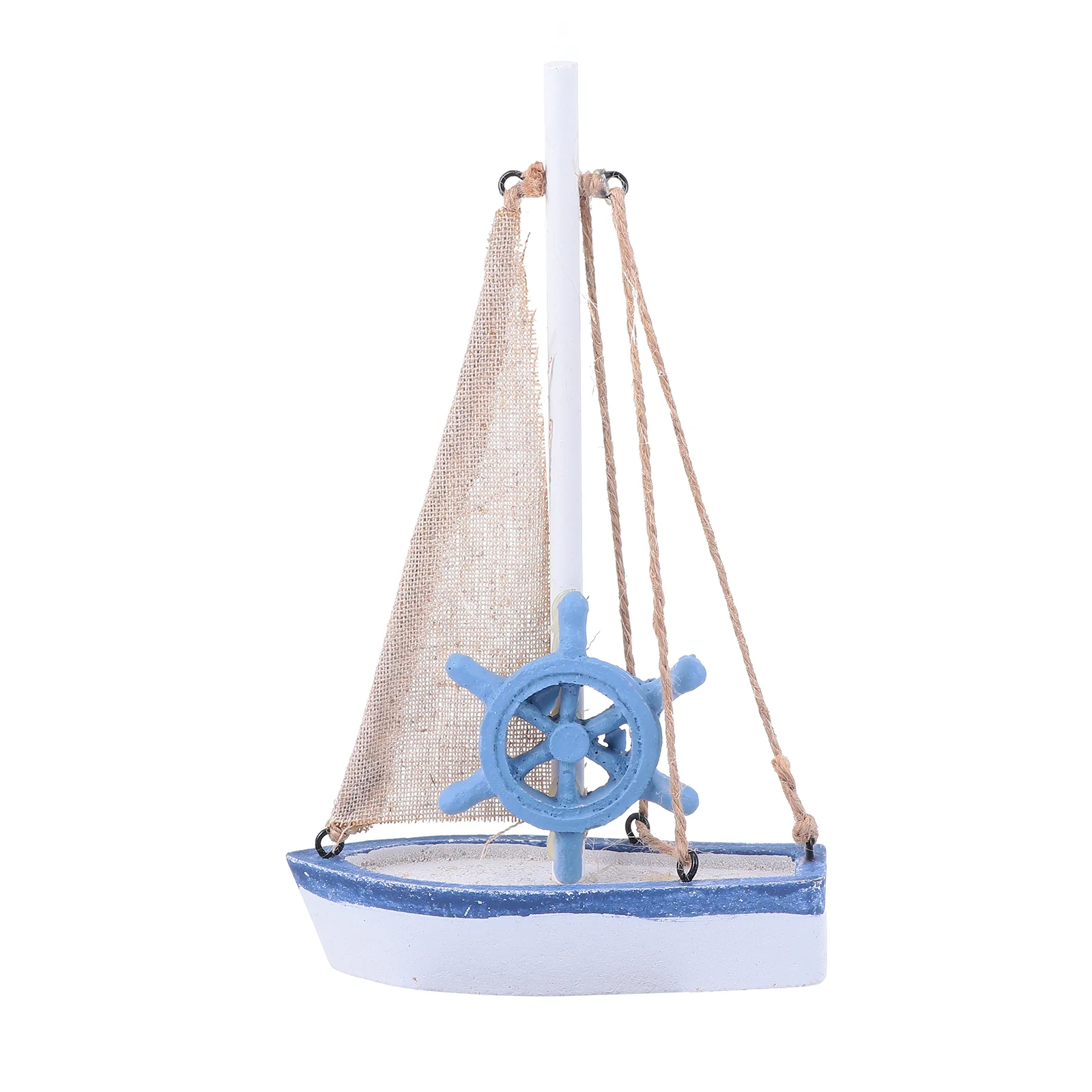 Wooden Canvas Boat Mediterranean Sailboat Crafts Ship Delicate Sailing Boat Model Delicate Sailing