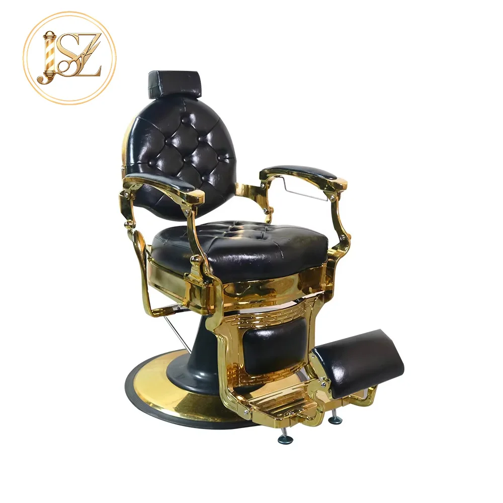 Poltrona da Barbiere Vintage Premium Reclinabile, Design Moderno Retrò, Arredamento di Lusso per Barbiere, Attrezzatura Professionale per Salone