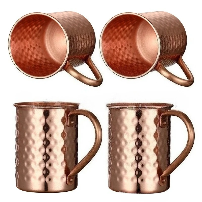 400ml Electroplated Copper Moscow Mule Mug Durable Coppery Beer Mugs Coffee Mug Milk Cup Electroplated Copper Cup Drinkware