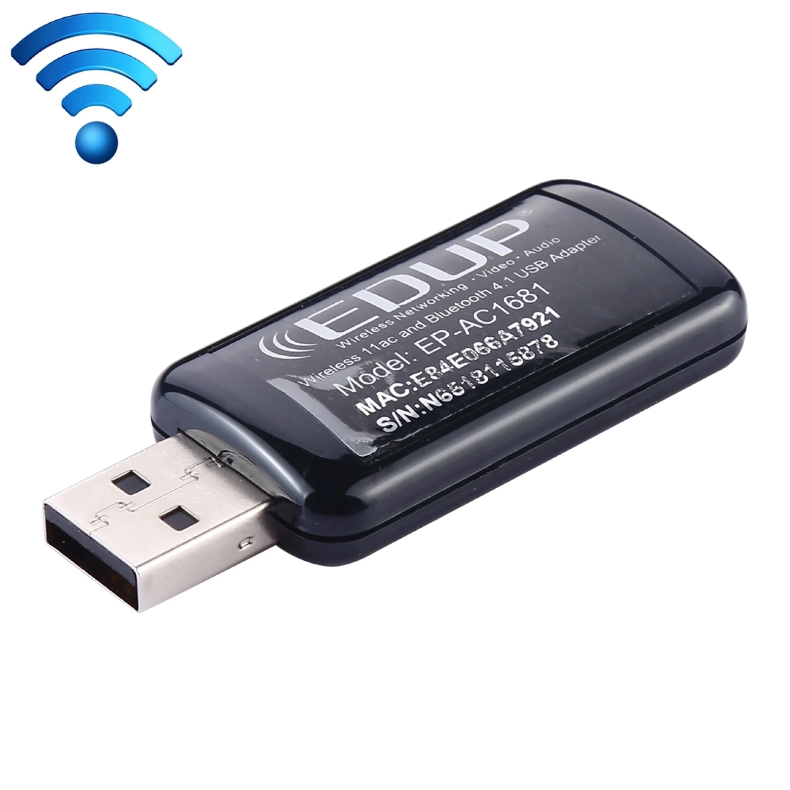 EDUP EP-AC1681 2 in 1 AC1200Mbps 2.4GHz e 5.8GHz Dual Band USB WiFi Adapter scheda di rete esterna con funzione Bluetooth 4.1