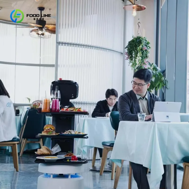 Intelligenter Android-Roboter für gewerbliche Empfangsfahrer und Kellner für Restaurants, Gastfreundschaftsroboter für Lebensmittelservice und Lieferung